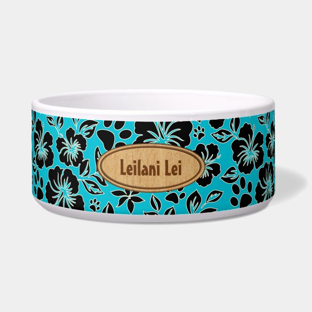 Lilikoi Paw Hawaiian Hibiscus Monogram Teal (Front)