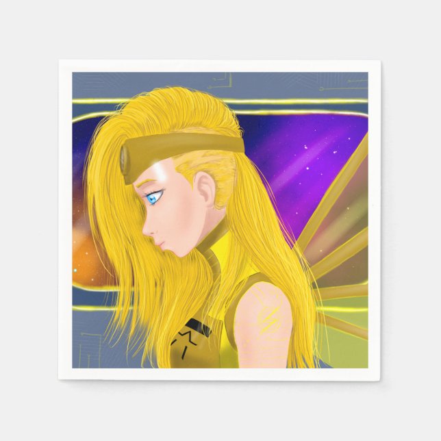 Lilin OC - Cyborg angel - Starset inspired art Napkin (Front)