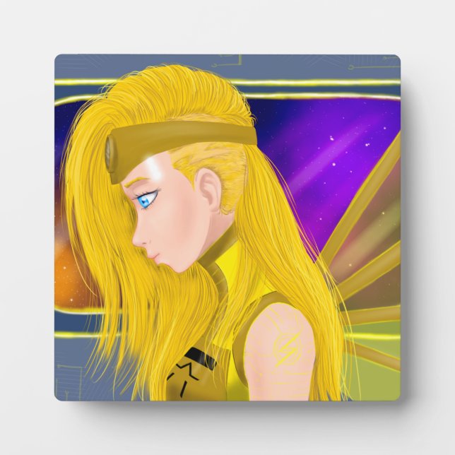 Lilin OC - Cyborg angel - Starset inspired art Plaque (Front)