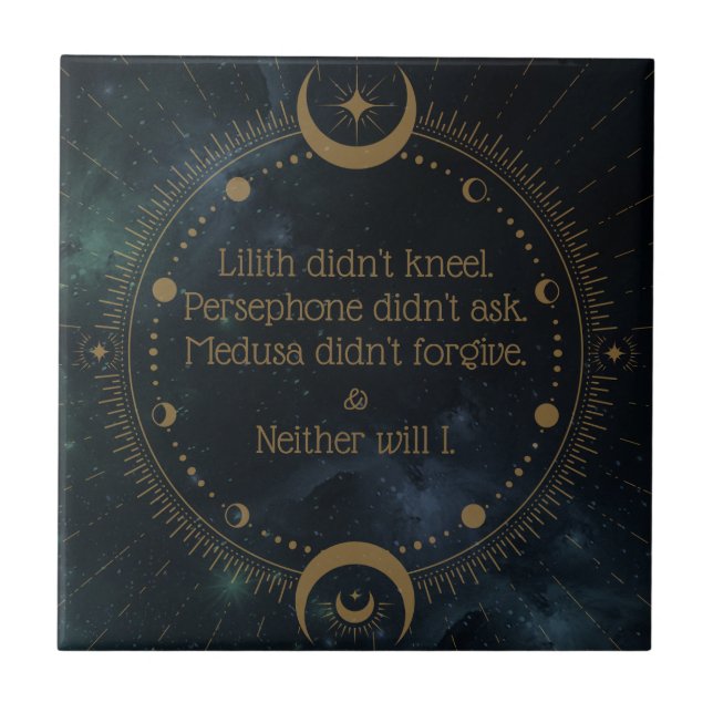 Lilith Didn't Kneel Divine Rebellion Inspirational Tile (Front)