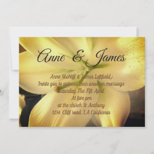 Lilium Flower Photo  Wedding Invitation