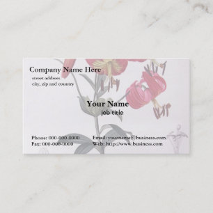 Lilium Superbum, Pierre Joseph Redouté Business Card
