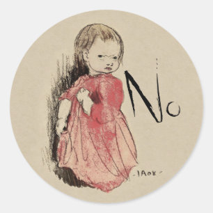 Lillan says No Ivar Arosenius CC0992 Classic Round Sticker