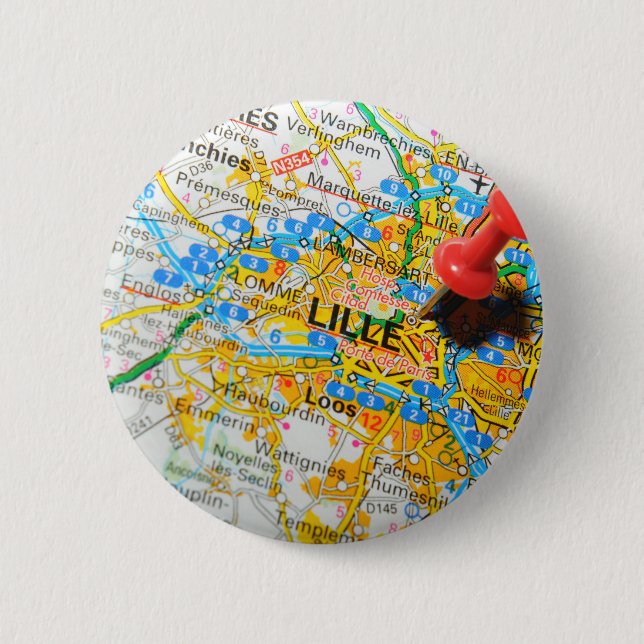 Lille, France 6 Cm Round Badge (Front)