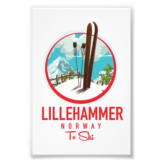 Lillehammer Norway Ski logo Photo Print (Front)