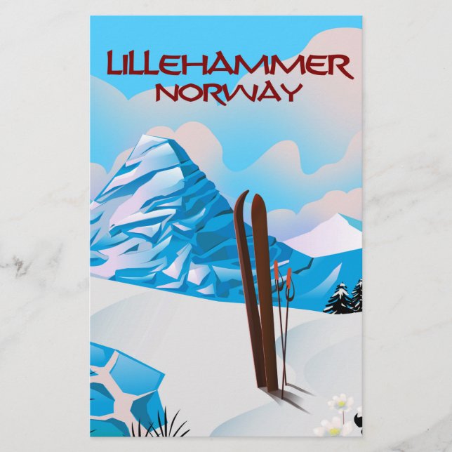 Lillehammer Norway Ski poster. (Front)