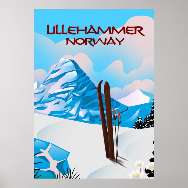 Lillehammer Norway Ski poster. Poster (Front)