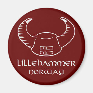 Lillehammer Norway Viking Hat Magnet