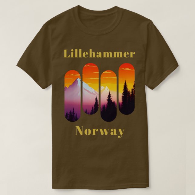 Lillehammer ski Norway T-Shirt (Design Front)