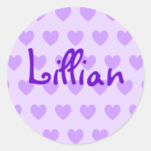 Lillian in Purple Classic Round Sticker