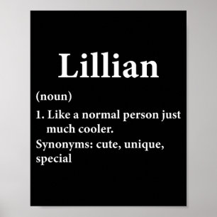 Lillian Name Definition Funny D Poster