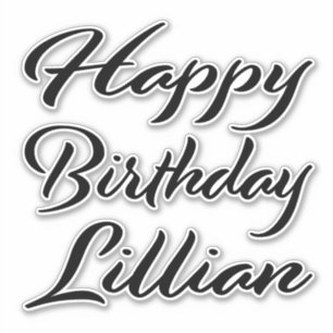 Lillian Name Vorname black Sticker Geburtstag