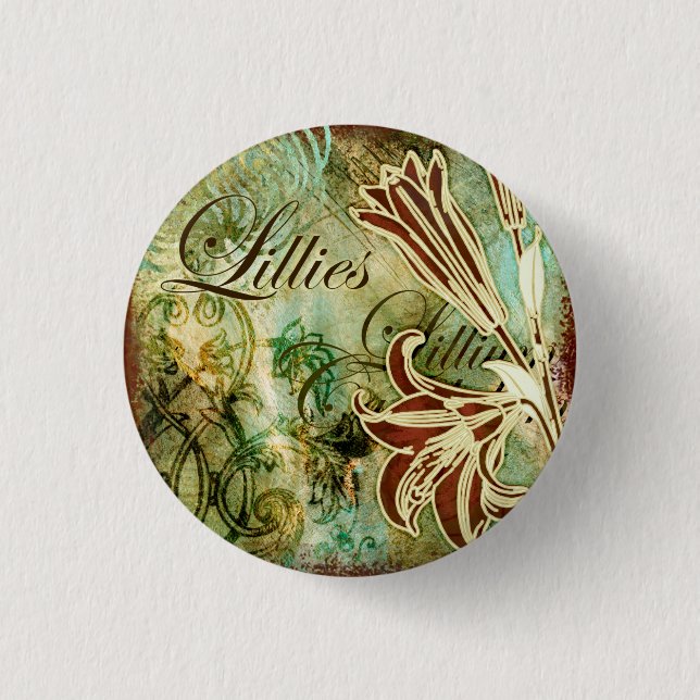 Lillies 3 Cm Round Badge (Front)