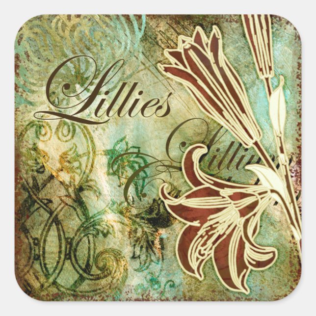 Lillies Square Sticker (Front)