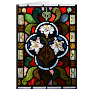 Lillies Stained Glass StColumb Minor Cornwall