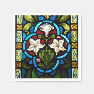 Lillies Stained Glass StColumb Minor Cornwall Napkin
