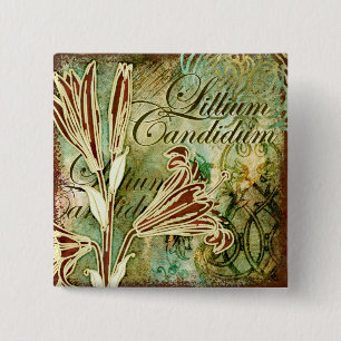Lillium Candidum 15 Cm Square Badge