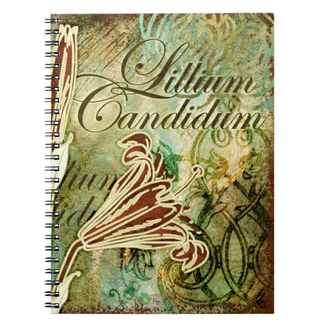 Lillium Candidum Spiral Notebook (Front)