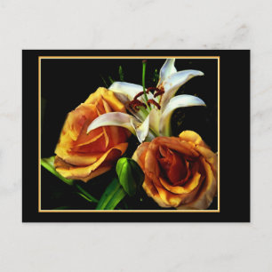 Lilly and roses postcard