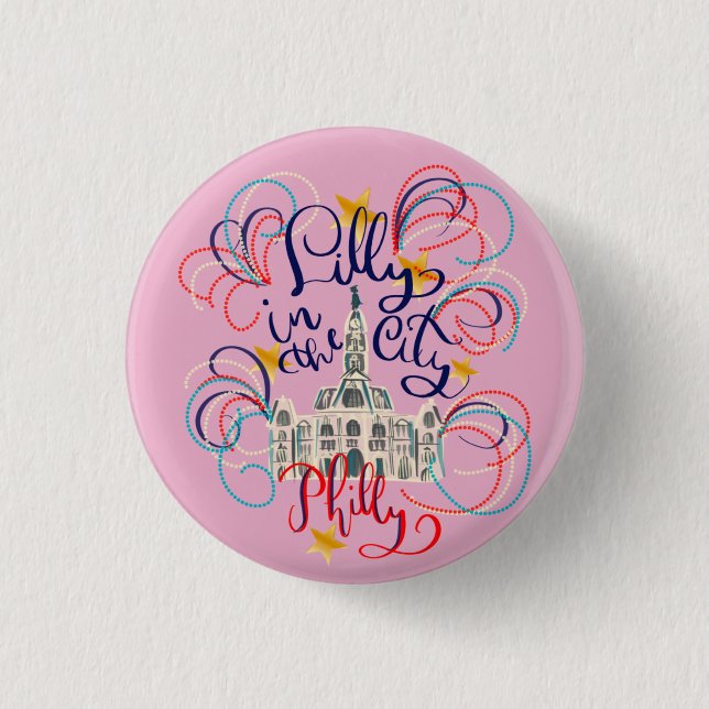 Lilly in the City - Philadelphia 3 Cm Round Badge (Front)