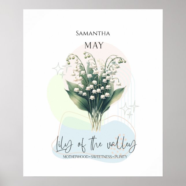 Lilly of the Valley Birth Flower of May Poster (Front)