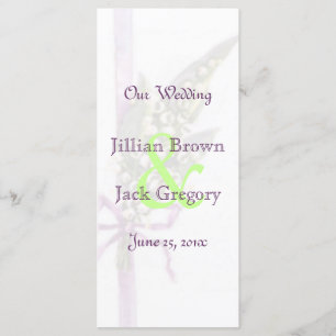 Lilly of the Valley Wedding Program Programme