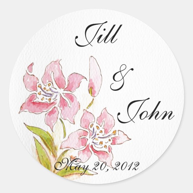 Lilly Save Date Wedding Sticker (Front)