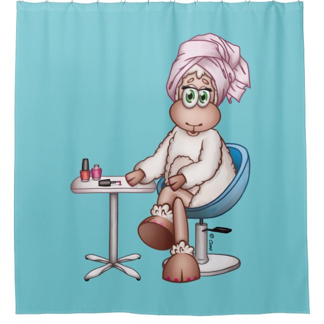 Lilly The Sheep At The Manicure Spa Shower Curtai Curtain (Front)