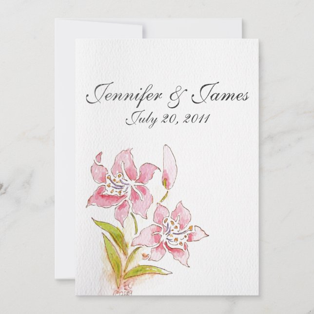 Lilly Wedding Invitations Back (Front)