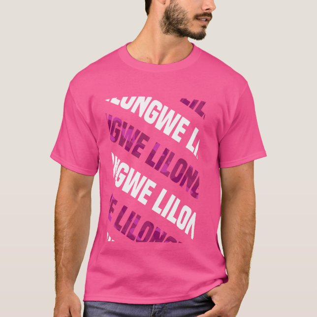 Lilongwe Camo Pattern Pink Camouflage T-Shirt (Front)