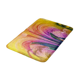Lily Abstract Burgundy Lily Softened - Enhanced Bath Mat