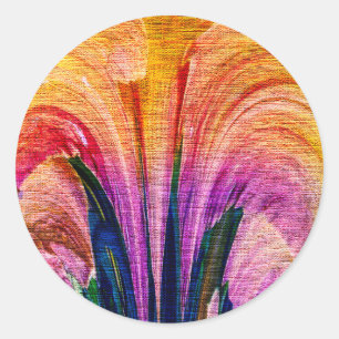 Lily Abstract Burgundy Lily Softened - Enhanced Classic Round Sticker