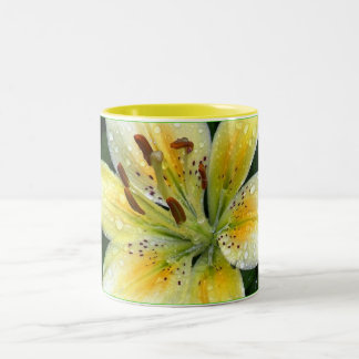 Lily after the rain Two-Tone coffee mug