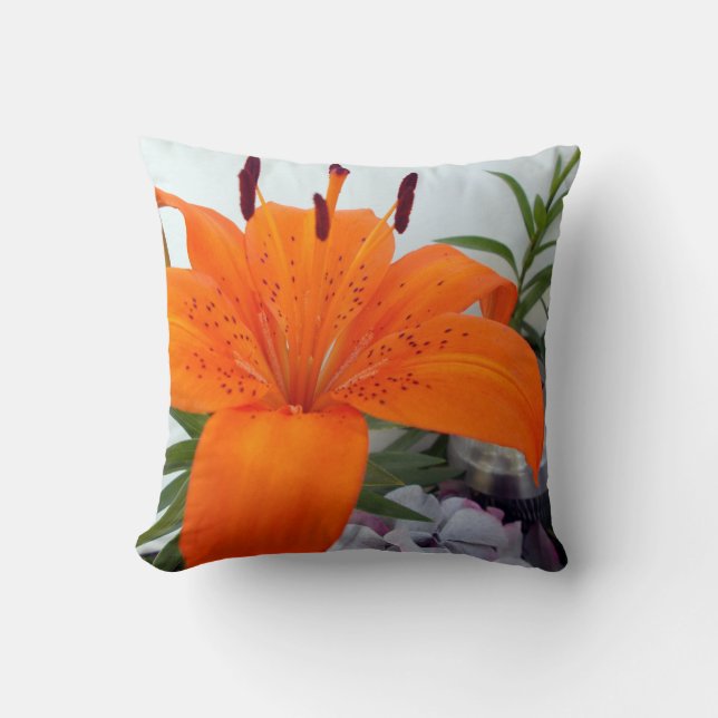 LIly and Daffodil Throw Pillow (Front)