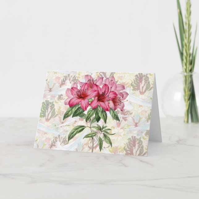 Lily and Dove Pattern on Pattern Art Note Card (Front)