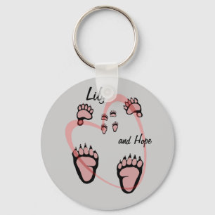 Lily and Hope Heart Keychain