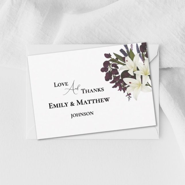 Lily and Plum Wedding Thank You Card (Creator Uploaded)