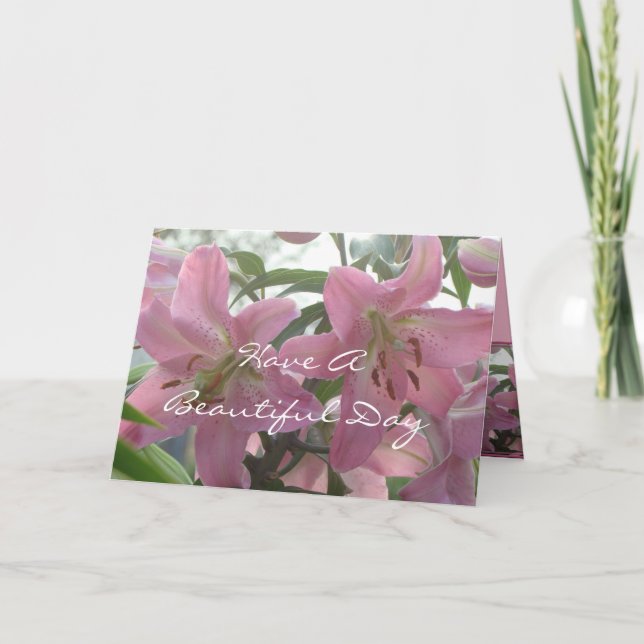 Lily Beautiful Day card -customise any occasion (Front)