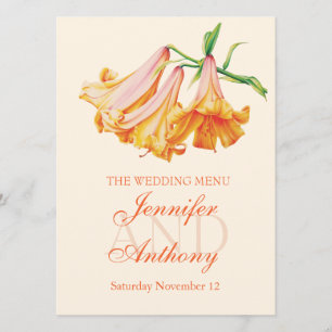 Lily bell fine art wedding dinner menu