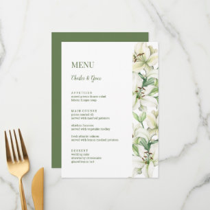LILY Blossom Elegance Wedding Menu