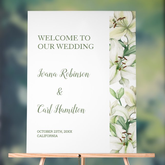 LILY Blossom Elegance Welcome Acrylic Sign (Neutral)