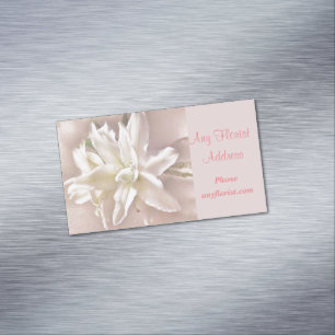 Lily Blossoms Blush Magnetic Business Card