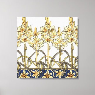 Lily Border by Alphonse Mucha Canvas Print