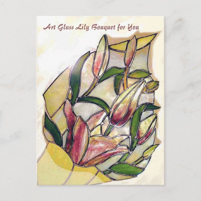 Lily Bouquet Celebration Gift Postcard (Front)