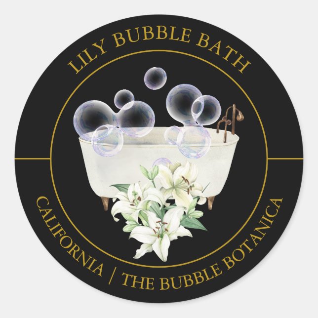 Lily Bubble Bath label (Front)