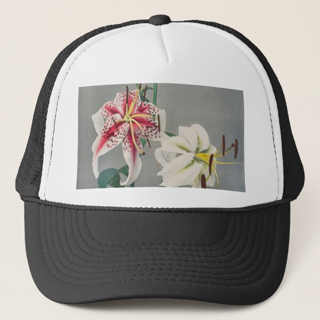Lily,coloured collotype by Kazumasa Ogawa Trucker Hat (Front)