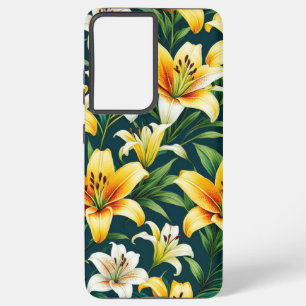 Lily colourful  flower pattern  samsung galaxy case