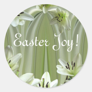 Lily composition classic round sticker