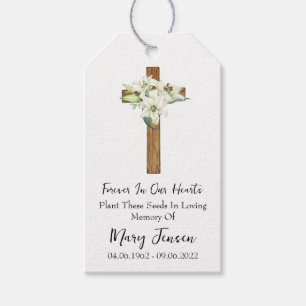 Lily Cross Memorial Funeral Seed Packet  Gift Tags