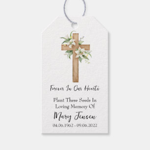 Lily Cross Seed Packet Memorial Funeral Gift Tags